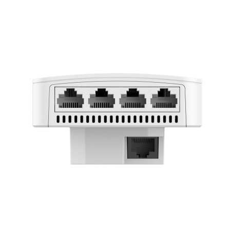 PLAQUE MURALE GIGABIT DOUBLE BANDE AC1300 AP,4 PORTS LAN AVANT, 1 PORT POE REYEE