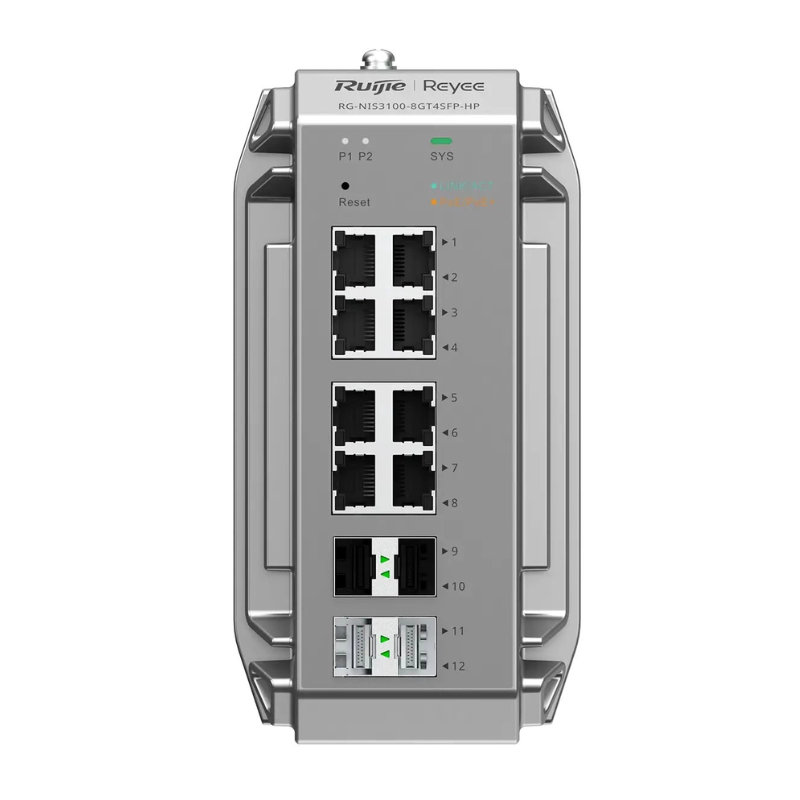 SWITCH GÉRABLE INDUSTRIEL L2 8 RJ45 POE+ / 4 SFP 240W REYEE