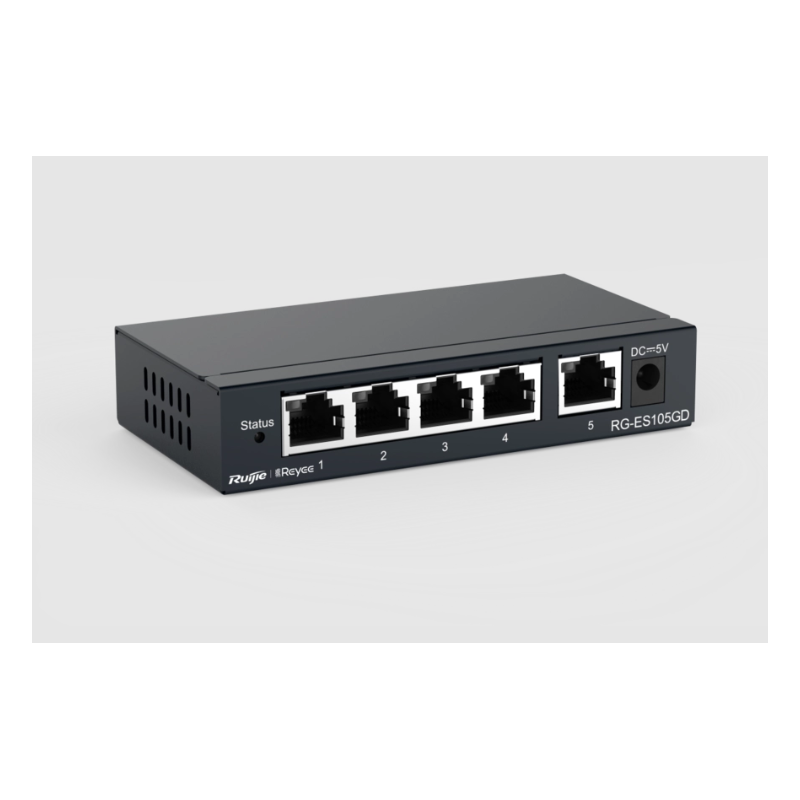 Switch non géré Gigabit 5 ports RJ45 boîtier en acier