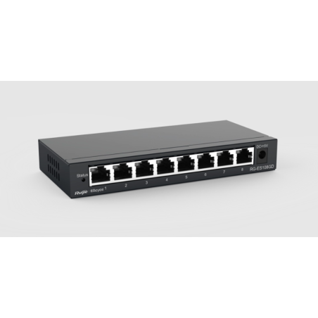 Switch non géré Gigabit à 8 ports, 8 ports RJ45 Gigabit, boîtier en acier