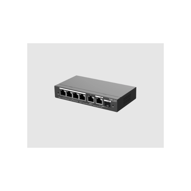 Smart Switch PoE Gigabit à 6 ports : 4 ports PoE/PoE+, 1 port RJ45 Gigabit