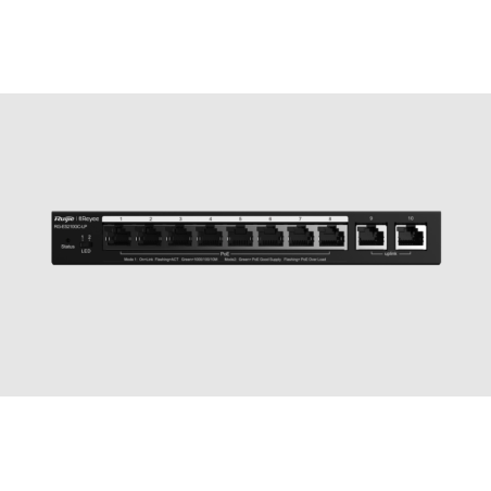 SWITCH PoE GIGABIT 10 ports : 8 ports PoE/PoE+, 2 ports gigabit RJ45 upling, 70W