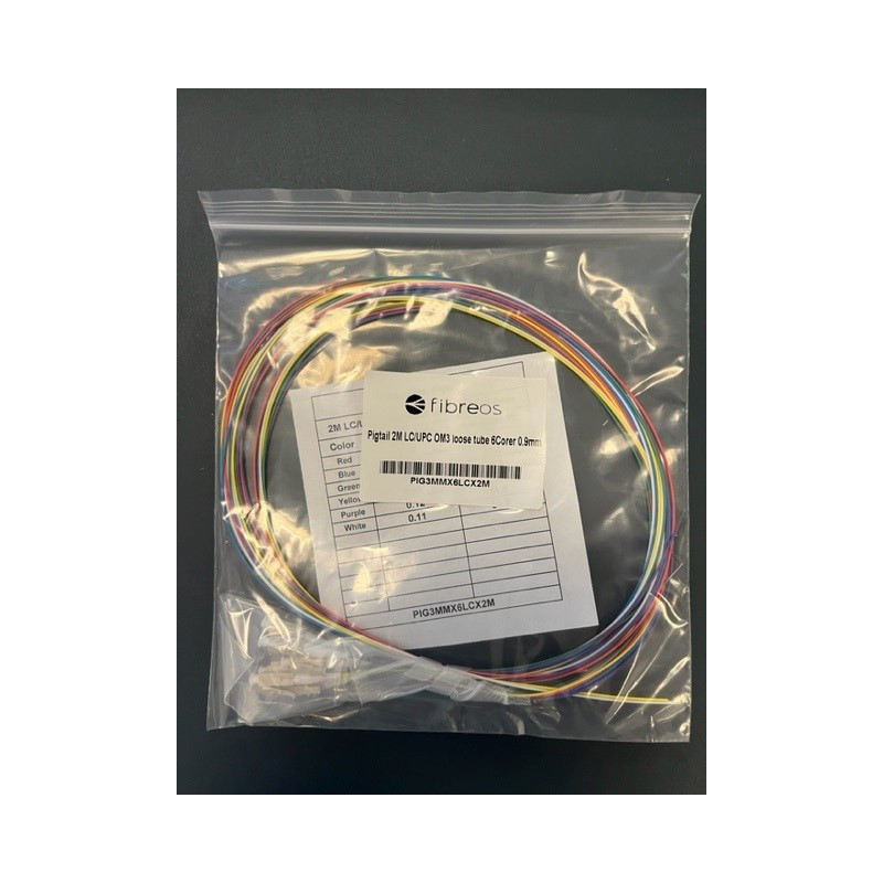 pack de 6 pigtails 50/125 OM3 LC easy strip gaine colorée fibre tra...