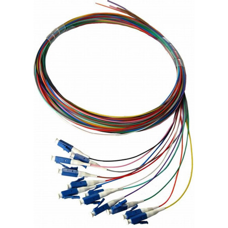 Pack 12 Pigtails couleurs monomode Easystrip LCPC 2M G652 9/125 900...