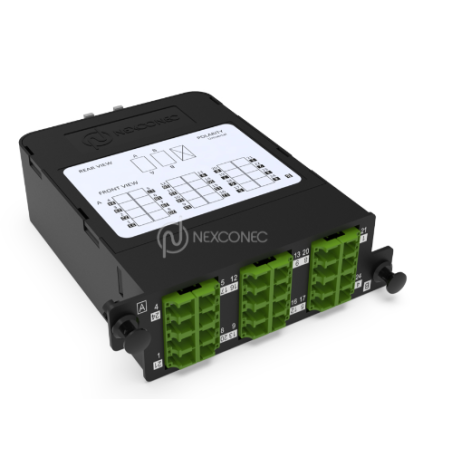 Module HD MPO-LC/APC Elite 24FO SM Vert Pol B, avec volet (2x MPO-1...