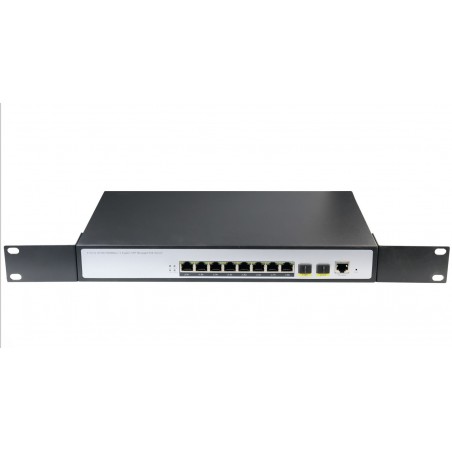 Switch PoE+ at géré 8 ports 10/100/1000 Mbps avec 2 Ports Gigabit SFP alim 120 W