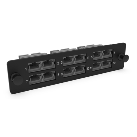 Plaque d'adaptation LGX Pass Thru chargée 12 ports MPO (clé levée/clé levée) NEX  Solution LGX 129,50 €Solution LGX